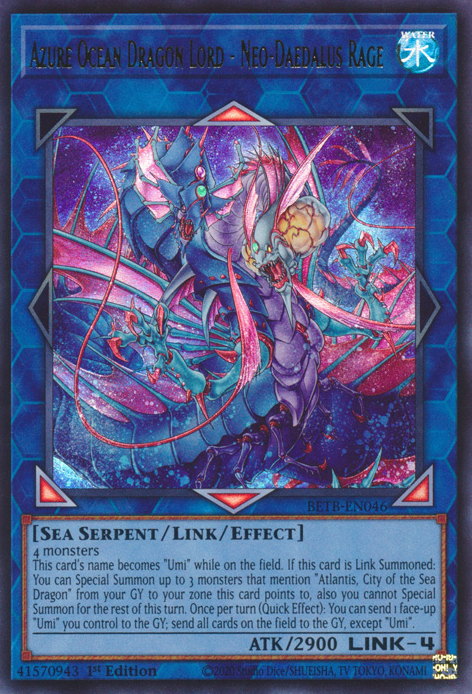 Azure Ocean Dragon Lord - Neo-Daedalus Rage - BETB-EN046 - Ultra Rare