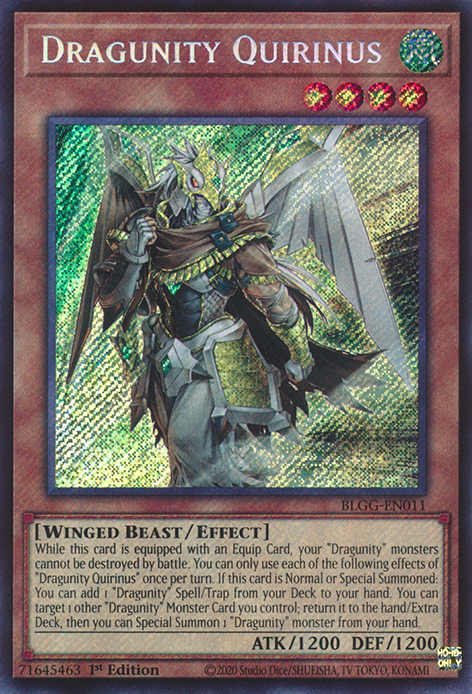 BLGG-EN011 - Dragunity Quirinus - Secret Rare - Battles of Legend: Glorious Gallery