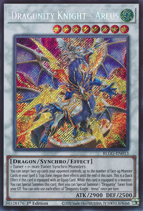 BLGG-EN013 - Dragunity Knight - Areus - Secret Rare - Battles of Legend: Glorious Gallery