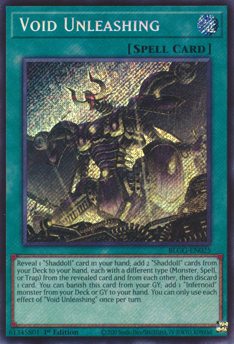 BLGG-EN025 - Void Unleashing - Secret Rare - Battles of Legend: Glorious Gallery