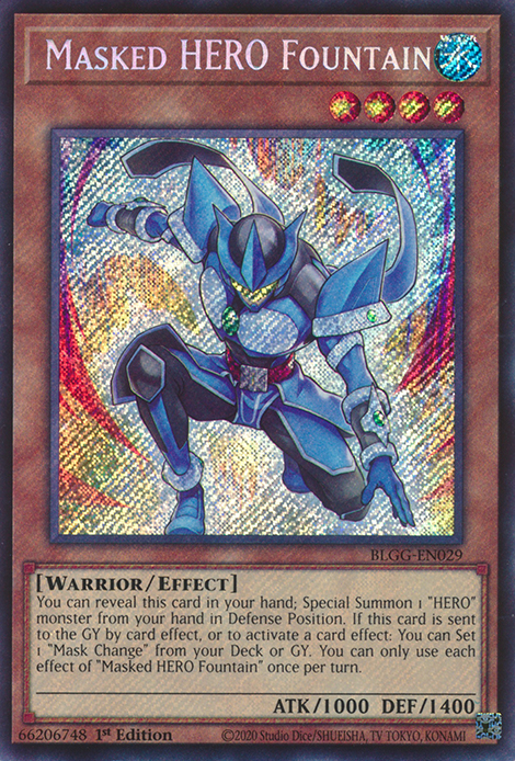 BLGG-EN029 - Masked HERO Fountain - Secret Rare - Battles of Legend: Glorious Gallery