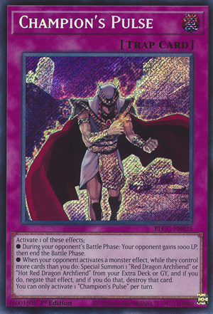 BLGG-EN035 - Champion's Pulse - Secret Rare - Battles of Legend: Glorious Gallery
