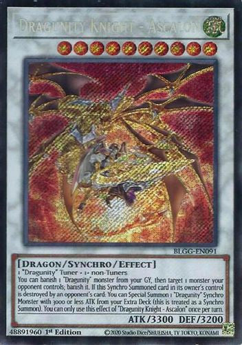 BLGG-EN091 - Dragunity Knight - Ascalon - Secret Rare - Battles of Legend: Glorious Gallery