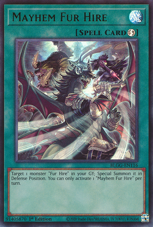 BLGG-EN116 - Mayhem Fur Hire - Ultra Rare - Battles of Legend: Glorious Gallery