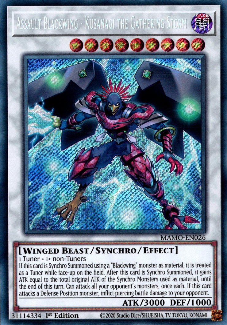 Assault Blackwing - Kusanagi the Gathering Storm - MAMO-EN026 - Secret Rare