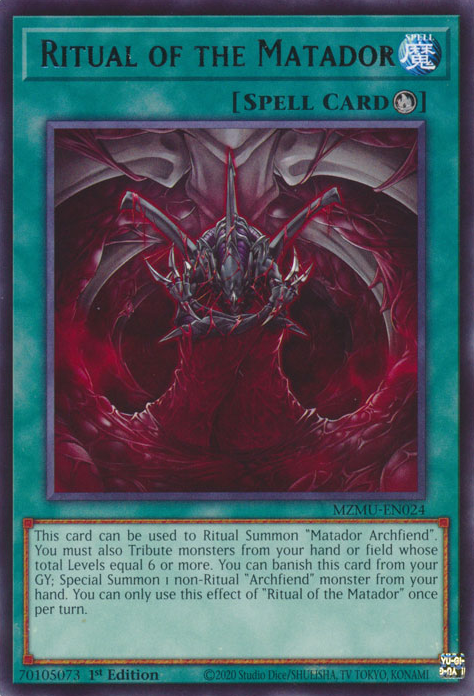 Ritual of the Matador - MZMU-EN024 - Rare x3