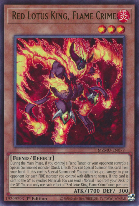 Red Lotus King, Flame Crime - MZMU-EN077 - Ultra Rare