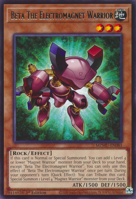 Beta the Electromagnet Warrior - MZMU-EN081 - Rare x3