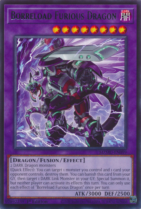 Borreload Furious Dragon - MZMU-EN099 - Rare x3