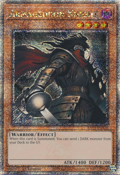 RA03-EN002 - Armageddon Knight - Quarter Century Secret Rare - Quarter Century Bonanza
