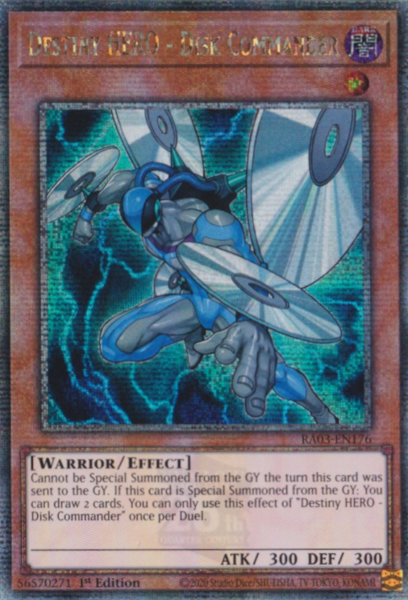 RA03-EN176 - Destiny HERO - Disk Commander - Quarter Century Secret Rare - Quarter Century Bonanza