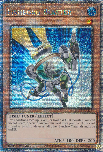 RA03-EN225 - Fishborg Blaster - Quarter Century Secret Rare - Quarter Century Bonanza